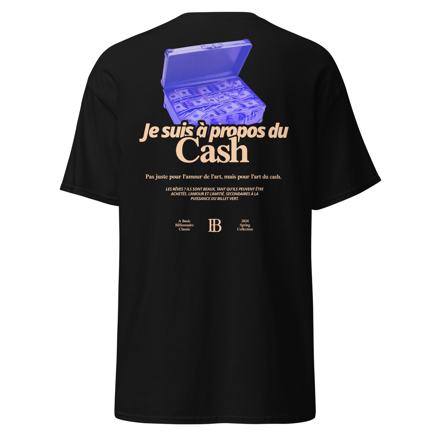 T-shirt "Je suis à propos du cash"