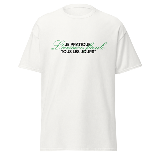 T-shirt "Je pratique l'évasion fiscale" Vert